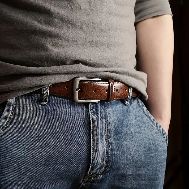 LEATHER BELT: PACK DE 2 CINTURONES DE CUERO CON HEBILLA AUTOMÁTICA AJUSTABLE